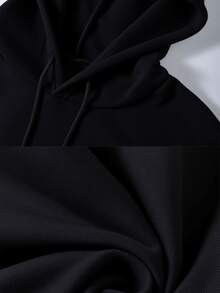 Women's Stylish, Reversible Blue Dinosaur And Heart Print Hoodie. Comfortable Women's Pullover Hoodie Perfect For Casual Street Wear. - màu đen - Xem 4