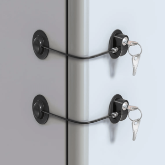 2pcs (1 Lock + 1 Key) Refrigerator Door Lock & Freezer Lock | An Easy, No-Drill Installation Makes This The Perfect Cabinet Lock Or File Drawer Lock | Secure Your Kitchen Appliances And Keep Children Out Of Harm's Way | A Practical Home Accessory And A Great Christmas Gift For New Parents Or For Home Storage Security.