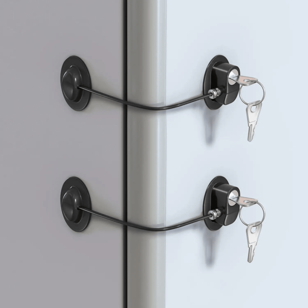 2pcs (1 Lock + 1 Key) Refrigerator Door Lock & Freezer Lock | An Easy, No-Drill Installation Makes This The Perfect Cabinet Lock Or File Drawer Lock | Secure Your Kitchen Appliances And Keep Children Out Of Harm's Way | A Practical Home Accessory And A Great Christmas Gift For New Parents Or For Home Storage Security.