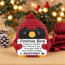 1 buc. Ornament decor pentru birou croșetat manual, în formă de pasăre drăguță, cadou ideal pentru cele mai bune prietene, surori, ziua de naștere, Crăciun, Halloween, potrivit pentru ea, el, copii, colegi, familie, artizanat, vibrații pozitive, decorațiune creativă pentru păpuși de pluș pentru petrecere.