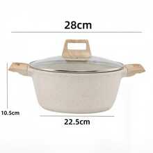 A Set Of Non Stick Cookware - White Granite Surface, Suitable For Induction Cookers, Including Frying Pans And Stew Pots, Soup Pots With Lids, Suitable For Home Kitchen Use