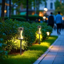 2 piezas Luces solares LED de sendero 2025 nuevas, estilo redondo, lámparas de jardín redondas, luces de estaca de suelo redondas, iluminación paisajística, luces de suelo, lámparas solares para el césped, luces de estaca de suelo, adecuadas para: decoración de ambiente, luces de jardín, villa al aire libre, jardín, camino, patio, iluminación paisajística
