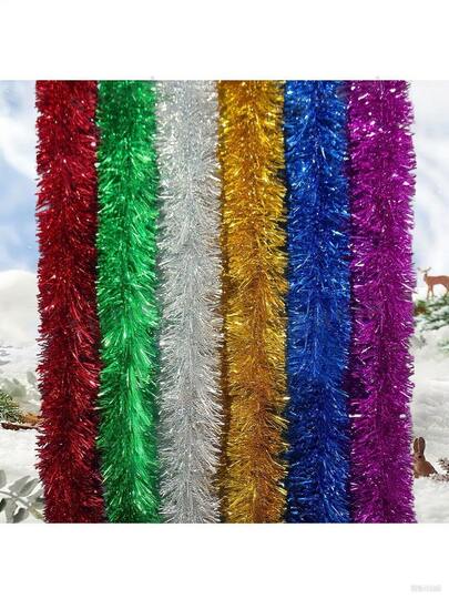1/2/6 piezas de 2 metros de Rubio encriptado extendido, decoración de fiesta de Carnaval, Pascua, Navidad, corona de alambre metálico esponjoso, decoración de lazo DIY para árbol de Navidad, planta artificial, corona artificial, fiesta, cumpleaños de Navidad, boda, decoración de ambiente para fiesta de baile, adecuado para árbol de Navidad, borde del árbol de Navidad, decoración de escalera, pared de estufa, decoración colgante de pared, decoración del hogar, decoraciones navideñas, decoración de habitación de invierno
