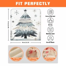 2/4/6 Stücke Weihnachtsbaum Muster Leinen Stuhlhussen, Heimdekoration, geeignet als Weihnachtsgeschenke, Weihnachtsdekoration, für Zuhause, Wohnzimmer, Esszimmer, Garten, Hotel, waschbares Polyestermaterial Sitzkissenbezüge - Verschiedenfarbig - Übersicht 10