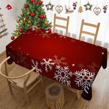 1/20 piezas Mantel de Navidad, diseño de patrón cálido y elegante - Fibra de poliéster fabricada a máquina, decoración festiva rectangular, adecuada para fiestas familiares, cocinas y reuniones festivas, tela de fácil cuidado, decoración de mesa de Navidad, decoración del hogar