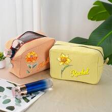 Personalized Vintage Oil Painting Gemstone Floral Large Capacity Cosmetic Bag With Name, Travel Essentials Bridesmaid Birthday Gift For Women. You Can Customize Your Name To Create A Truly Unique Piece That Showcases Your Personalized. It Is Fashionable And Practical, Making It An Excellent Gift For Birthdays, Anniversaries, Mother's Day, Christmas, Bridesmaids, Or Everyday Expressions Of Care.