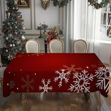 1/20 piezas Mantel de Navidad, diseño de patrón cálido y elegante - Fibra de poliéster fabricada a máquina, decoración festiva rectangular, adecuada para fiestas familiares, cocinas y reuniones festivas, tela de fácil cuidado, decoración de mesa de Navidad, decoración del hogar