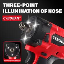 أداة كهربائية CYBOBAN، مفتاح ربط كهربائي لاسلكي 1/2.21 فولت، عزم دوران عالي 350 نيوتن متر، مفتاح ربط كهربائي بدون فرشاة، بطارية ليثيوم 4.0 أمبير ساعة، فك الصواميل، بناء الحامل المرحلي، الصيانة المنزلية وأدوات أساسية أخرى، إضاءة LED دائرية، أكثر إشراقًا، ضبط تروس عالي ومنخفض، شاحن قياسي دولي، أفضل تكوين تحت نفس الآلة، منتج عالي الجودة، ملحقات مجانية، متوافق مع بطارية MT