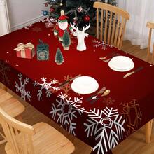 1/20 piezas Mantel de Navidad, diseño de patrón cálido y elegante - Fibra de poliéster fabricada a máquina, decoración festiva rectangular, adecuada para fiestas familiares, cocinas y reuniones festivas, tela de fácil cuidado, decoración de mesa de Navidad, decoración del hogar