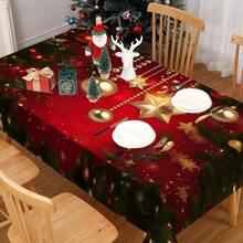1/20 piezas Mantel rectangular de Navidad - Cubierta de mesa festiva de fibra de poliéster, mantel con patrón elegante y atmosférico, adecuado para mesas de comedor de 8/6/4 asientos, decoración de fiesta de Año Nuevo, lavable a máquina y fácil de limpiar, tela duradera, imprescindible para ocasiones de entretenimiento en el hogar - Multicolor - Ver 15