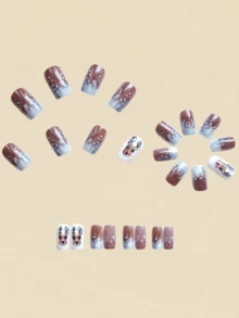 Christmas Nails French Tip Nails Update Your Look And Show Off The Charm Of Your Fingertips. Christmas Snowman Snowflake Pattern False Nail Patches. Christmas Essential Manicures. Beautiful Manicures Are Also The Best Gifts For Friends Cute Nails Fake Nails Fall Nail Stickers