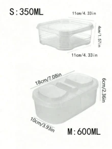 1/2-częściowy podwójny pojemnik do przechowywania żywności, minimalistyczny, przezroczysty pojemnik do przechowywania w kuchni, na letnią imprezę na plaży, do przechowywania jedzenia, na kemping, jako organizer, dekoracja pokoju, do artykułów kuchennych.