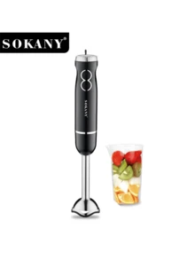 SOKANY 2-In-1 Electric Mixer, 400W High Power, Dual Speed Adjustment, Built-In Measuring Cup, 304 Stainless Steel Material. Suitable For Whipping, Mixing Meat, Making Baby Food And Juicing. Ideal For Home And Hotel Use, Can Be Used As A Meat Grinder, Cooking Blender, And Baby Food Maker. - EU C Type Plug(220-240V) - View 4