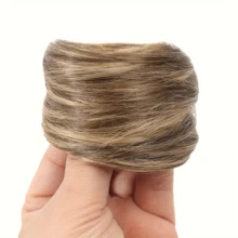 Hair Bun Extension Straight Hair Bun Elastic Band Natural Smooth Updo Donut Ponytail Hair Extension Elegant Hair Bun Wrap Hair Ring Ponytail Hair Accessory Straight Hair Synthetic Wig Elastic Fluffy Hair Bun Wig