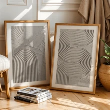 3 قطع / مجموعة لوحة فنية حديثة، مجموعة فن قماشي مجرد - ديكور جداري أنيق باللون الأبيض والرمادي، درجات لونية أرضية، محايد، فن زن، خطوط هندسية، ريفي، أسلوب حديقة زن، مؤطر أو غير مؤطر، ديكور غرفة، ديكور المنزل، ديكور شقة الطالب الجامعي، هدايا لديكور الجدران في الفندق، المنزل، غرفة المعيشة، غرفة النوم، الحمام والمكتب