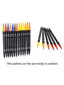 Dual-Headed Marker Pens, Watercolor Pens, Art Specialty Outline Pens Set, Sketching, Coloring, Christmas/Halloween/Easter Gift,Markers,Colouring Pens,Markers For Coloring,Back To School