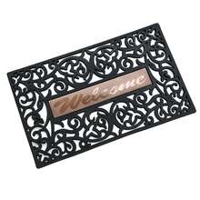 Tapete para Entrada, tapete pata exterior, Elegante, Rectangular 72x43 Cm PVC Antideslizante 72 Cm 43 Cm Welcome Negro y Dorado - Negro - Ver 6