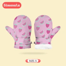 Binomata 1 双幼儿男孩和女孩卡通设计防水保暖冬季手套，S 码适合 6-18 个月，M 码适合 1-3 岁，户外雪地滑雪手套