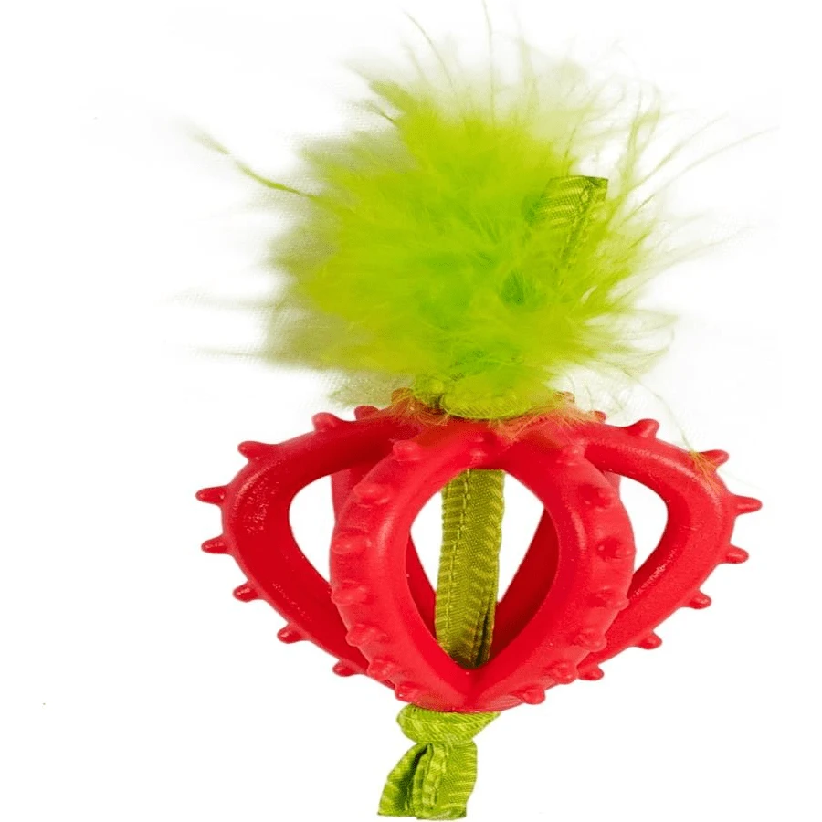 Catstages Dental Strawberry Teether, Soft And Textured Cat Chew Toy, Catnip Oil Coating, Pink - MàuH - Xem 1