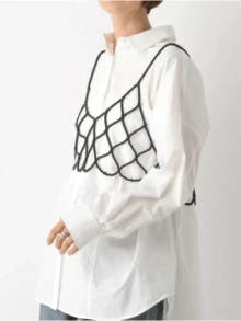 ملابس علوية كامي قصير بحمالات لؤلؤية، بتصميم ياباني حلو وأنثوي للنساء، قابل للتنوع والبساطة - الأسود - مشاهدة 4