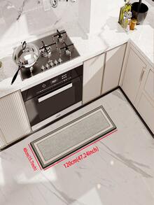 1pc High-End Geometric Patterned Silicone Kitchen Mat, Anti-Fatigue Cushioned Non-Slip Kitchen Rug With Quick Drying & Water Absorption Properties, Suitable For Kitchen, Bathroom, Hallway, Laundry Room Etc.