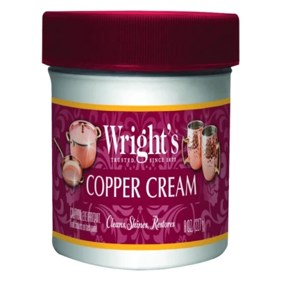 Wright'S Copper, Brass Cream Cleaner - 8 Ounce - Gently Cleans And Removes Tarnish Without Scratching