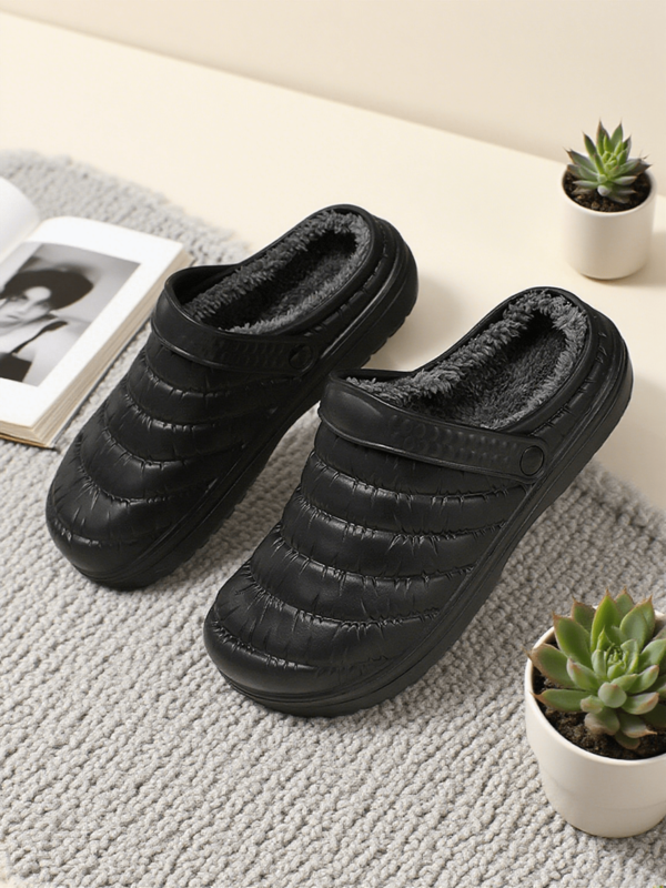 Men's Winter Warm Slippers, Fluffy Slippers With Smooth, Waterproof And Easy-To-Clean Upper, Suitable For Indoor, Outdoor And Home Use, Size: 40-45