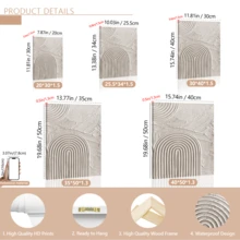3 قطع / مجموعة لوحة فنية حديثة، مجموعة فن قماشي مجرد - ديكور جداري أنيق باللون الأبيض والرمادي، درجات لونية أرضية، محايد، فن زن، خطوط هندسية، ريفي، أسلوب حديقة زن، مؤطر أو غير مؤطر، ديكور غرفة، ديكور المنزل، ديكور شقة الطالب الجامعي، هدايا لديكور الجدران في الفندق، المنزل، غرفة المعيشة، غرفة النوم، الحمام والمكتب
