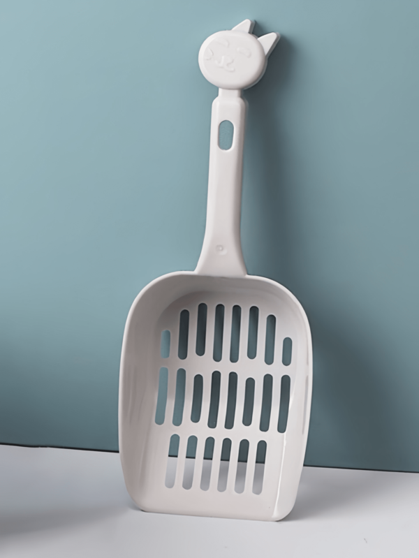 1pc PP Plastic Pet Cat Litter Scoop - No Electricity Needed, Sturdy , Easy To Clean, Pet Cleaning Supplies, Litter Box Scoop, Long Handle Cat Poop Scooper, Large Holes Litter Scooper, Cat Litter Box Cleaning Tool, Reusable, Multi-Color