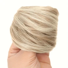 Hair Bun Extension Straight Hair Bun Elastic Band Natural Smooth Updo Donut Ponytail Hair Extension Elegant Hair Bun Wrap Hair Ring Ponytail Hair Accessory Straight Hair Synthetic Wig Elastic Fluffy Hair Bun Wig