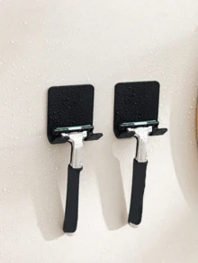 1/3Pcs Razor Holder Shaver Hook Hanger Stand For Shower,Stainless Steel Non Perforated Shaver Racks,Stainless Steel Razor Holder For Shower,Razor Holder Hooks,Waterproof Self-Adhesive Shaver Holder,Bathroom Storage Brackets,Wall Mounted Non Drilling Hanging Storage Racks,Ideal For Bathroom,Kitchen,School,Dormitory,Apartment