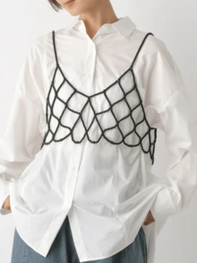 ملابس علوية كامي قصير بحمالات لؤلؤية، بتصميم ياباني حلو وأنثوي للنساء، قابل للتنوع والبساطة - الأسود - مشاهدة 3