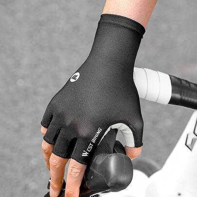 夏季骑行手套 半指透气网眼男女公路自行车短指