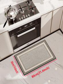 1pc High-End Geometric Patterned Silicone Kitchen Mat, Anti-Fatigue Cushioned Non-Slip Kitchen Rug With Quick Drying & Water Absorption Properties, Suitable For Kitchen, Bathroom, Hallway, Laundry Room Etc.