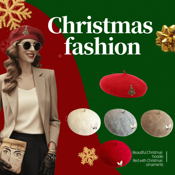 1 Stück Damen Barett Hut, Herbst/Winter gestrickt warm im französischen Stil, klassisch und vielseitig, Herbst Winter Retro Künstler Hut, geeignet für den täglichen Gebrauch, Partys, Feiertage und Geschenke zu Halloween und Weihnachten