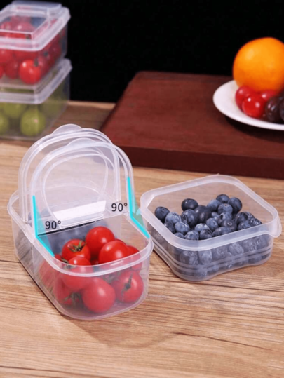 1/2-częściowy podwójny pojemnik do przechowywania żywności, minimalistyczny, przezroczysty pojemnik do przechowywania w kuchni, na letnią imprezę na plaży, do przechowywania jedzenia, na kemping, jako organizer, dekoracja pokoju, do artykułów kuchennych.