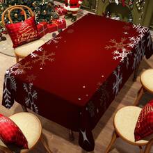 1/20 piezas Mantel de Navidad, diseño de patrón cálido y elegante - Fibra de poliéster fabricada a máquina, decoración festiva rectangular, adecuada para fiestas familiares, cocinas y reuniones festivas, tela de fácil cuidado, decoración de mesa de Navidad, decoración del hogar