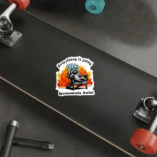 1 Peça Adesivo Removível Impermeável de PVC de 3 Polegadas para Uso Externo, com Humor Sarcástico, Citação de Comédia Negra, Estética de Humor Caótico, Bottom de Incêndio, Meme de Guaxinim "Tudo está indo espetacularmente mal", Decoração Juvenil/Adesivo de Garrafa de Água de Saúde Mental para Laptop, Garrafa de Água, Carro, Geladeira, Skate, Telefone, Livro, Presente - Multicolorido - Visão 9