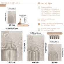 3 قطع / مجموعة لوحة فنية حديثة، مجموعة فن قماشي مجرد - ديكور جداري أنيق باللون الأبيض والرمادي، درجات لونية أرضية، محايد، فن زن، خطوط هندسية، ريفي، أسلوب حديقة زن، مؤطر أو غير مؤطر، ديكور غرفة، ديكور المنزل، ديكور شقة الطالب الجامعي، هدايا لديكور الجدران في الفندق، المنزل، غرفة المعيشة، غرفة النوم، الحمام والمكتب