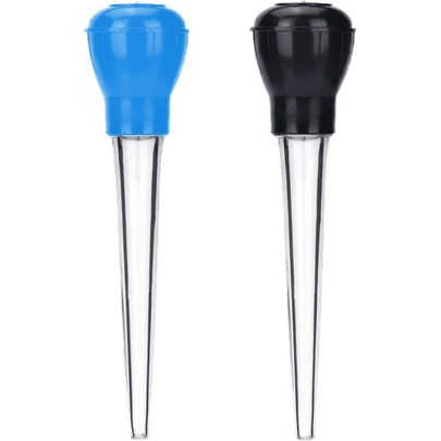 Basters de pavo largos para cocinar con medidas, solo para líquidos a temperatura ambiente, de color azul y negro