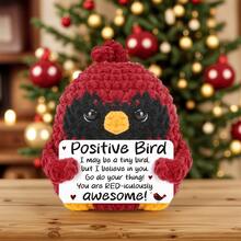 1 buc. Ornament decor pentru birou croșetat manual, în formă de pasăre drăguță, cadou ideal pentru cele mai bune prietene, surori, ziua de naștere, Crăciun, Halloween, potrivit pentru ea, el, copii, colegi, familie, artizanat, vibrații pozitive, decorațiune creativă pentru păpuși de pluș pentru petrecere.