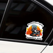 1 Peça Adesivo Removível Impermeável de PVC de 3 Polegadas para Uso Externo, com Humor Sarcástico, Citação de Comédia Negra, Estética de Humor Caótico, Bottom de Incêndio, Meme de Guaxinim "Tudo está indo espetacularmente mal", Decoração Juvenil/Adesivo de Garrafa de Água de Saúde Mental para Laptop, Garrafa de Água, Carro, Geladeira, Skate, Telefone, Livro, Presente - Multicolorido - Visão 8