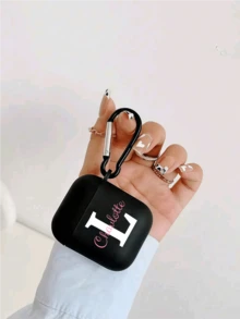 1 chiếc ốp bảo vệ tai nghe Bluetooth màu xanh mờ tối giản cá nhân hóa, ốp tai nghe Bluetooth đa năng thời trang với chữ viết tùy chỉnh, bao gồm 1 móc treo tai nghe. Có thể tùy chỉnh chữ ký, chữ cái nhiều màu, tên, cụm từ ngắn. Ốp điện thoại dày trong suốt chống sốc, thời trang, nhiều màu sắc, cổ điển, dễ thương, viết tắt, vui nhộn, tùy chỉnh, cá nhân hóa, độc đáo, có thể tùy chỉnh, quà tặng lý tưởng cho nam giới, 2025phonecase - màu đen - Xem 3