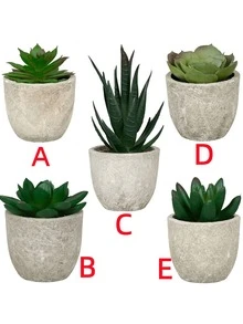 1 Set(5pcs Or 3pcs Or 2pcs)Artificial Succulent Plants Potted,Simulation Plants With Small Artificial Plants, Includes Flower Pots For Interior Home Decor, Office, Bathroom And Bedroom, Comes With Plastic Eucalyptus And Micro Wheat Grass Plants, Perfect For Indoor Desk Artificial Plant Decoration