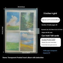 3/4/5/6/7 Inch Frosted Transparent Snap Button Photo Album, 80/160/200 Card Slots, Suitable For Storing Photos And Postcards - White - View 34