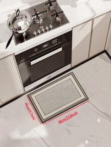 1pc High-End Geometric Patterned Silicone Kitchen Mat, Anti-Fatigue Cushioned Non-Slip Kitchen Rug With Quick Drying & Water Absorption Properties, Suitable For Kitchen, Bathroom, Hallway, Laundry Room Etc.