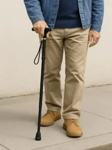 Bastón Ortopédico Plegable Ligero Y Comodo Practico - Negro - Ver 4