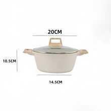 A Set Of Non Stick Cookware - White Granite Surface, Suitable For Induction Cookers, Including Frying Pans And Stew Pots, Soup Pots With Lids, Suitable For Home Kitchen Use