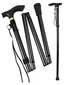 Bastón Ortopédico Plegable Ligero Y Comodo Practico - Negro - Ver 8