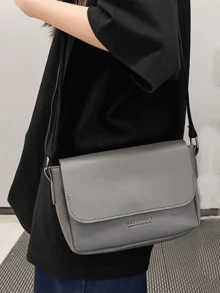 Geantă crossbody pentru bărbați, model casual de litere, cu clapă